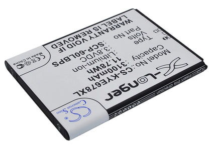 3.8V, 3100mAh, Li-ion Battery fits Kyocera, Brigadier, Duraforce, 11.78Wh