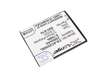 3.8V, 2300mAh, Li-Polymer Battery fits Acer, Liquid Z530, Liquid Z530s, 8.74Wh