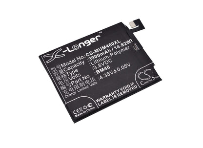 3.8V, 3900mAh, Li-Polymer Battery fits Xiaomi, 2015611, 2015617, 14.82Wh