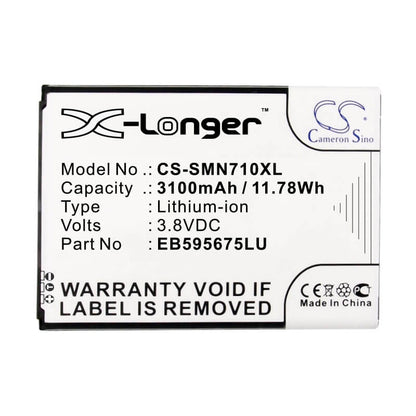 3.8V, 3100mAh, Li-ion Battery fits Sprint, Galaxy Note, Galaxy Note Ii 4g, 11.78Wh