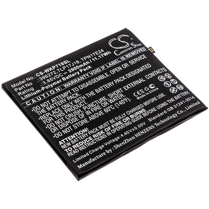 3.85V, 2900mAh, Li-Polymer Battery fits Wiko, Upulse, Upulse Lite, 11.165Wh