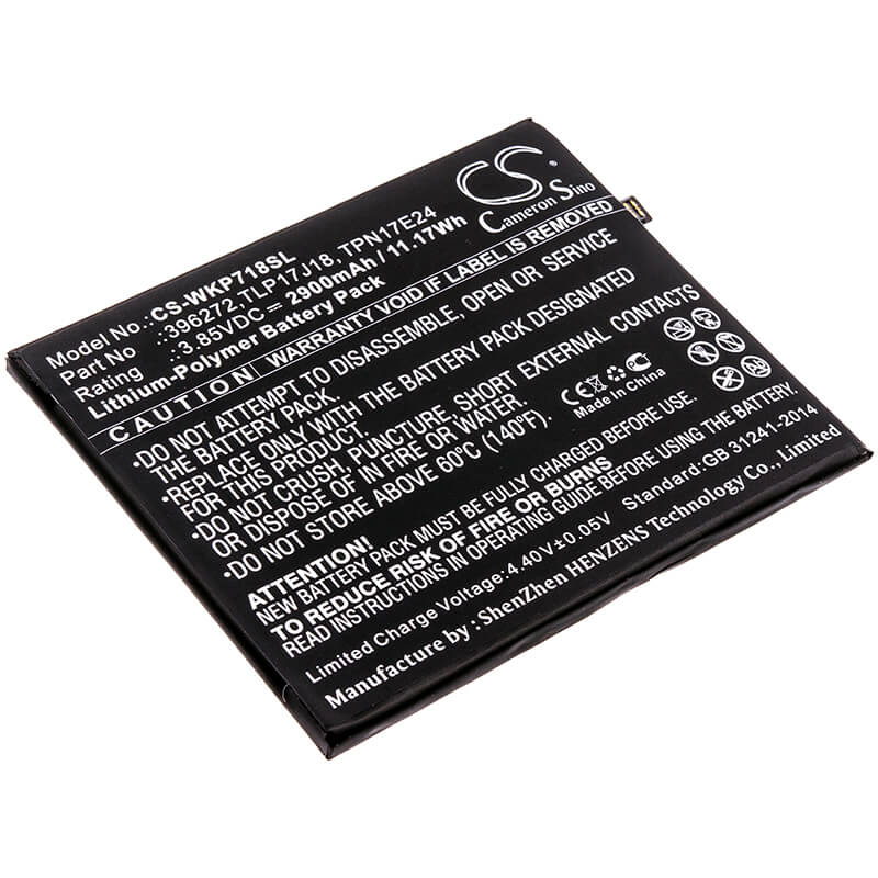 3.85V, 2900mAh, Li-Polymer Battery fits Bq, Strike Selfie Max, 11.165Wh