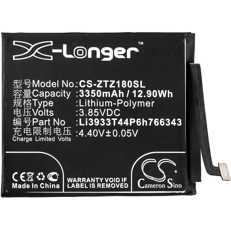 3.85V, 3350mAh, Li-Polymer Battery fits Zte, Nubia Z18 Mini Dual Sim, Nubia Z18 Mini Dual Sim Td-lte, 12.8975Wh