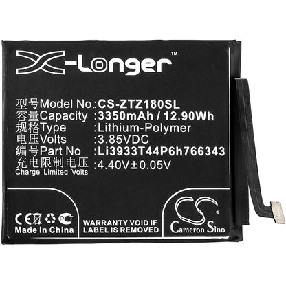 3.85V, 3350mAh, Li-Polymer Battery fits Nubia, Nx611j, Z18 Mini Dual Sim, 12.8975Wh