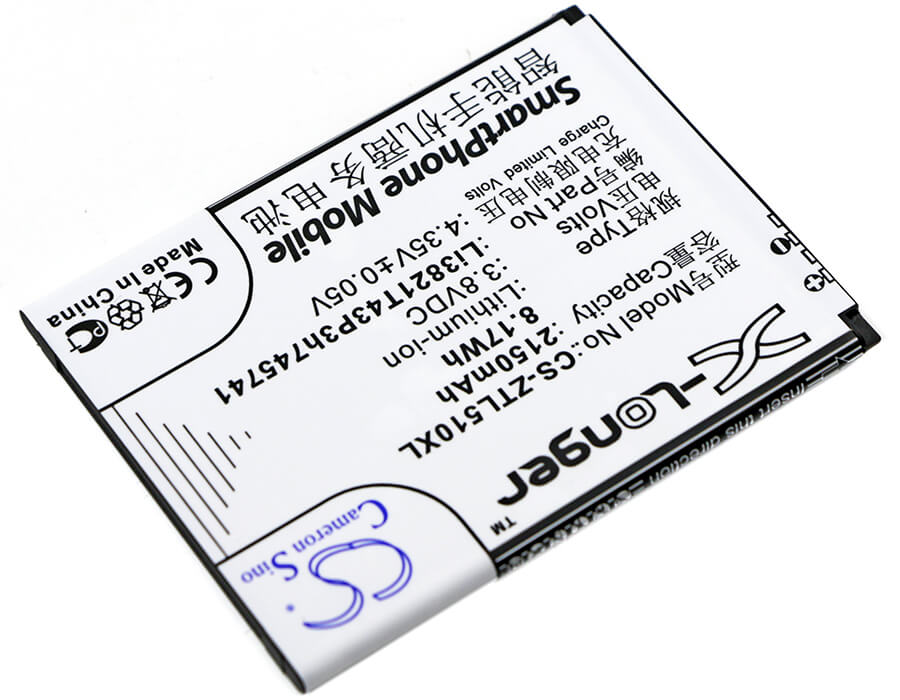 3.8V, 2150mAh, Li-ion Battery fits Zte, Blade L5, Blade L5 Plus, 8.17Wh