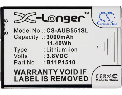 3.8V, 3000mAh, Li-ion Battery fits Asus, X013db, Zenfone Go Tv, 11.4Wh