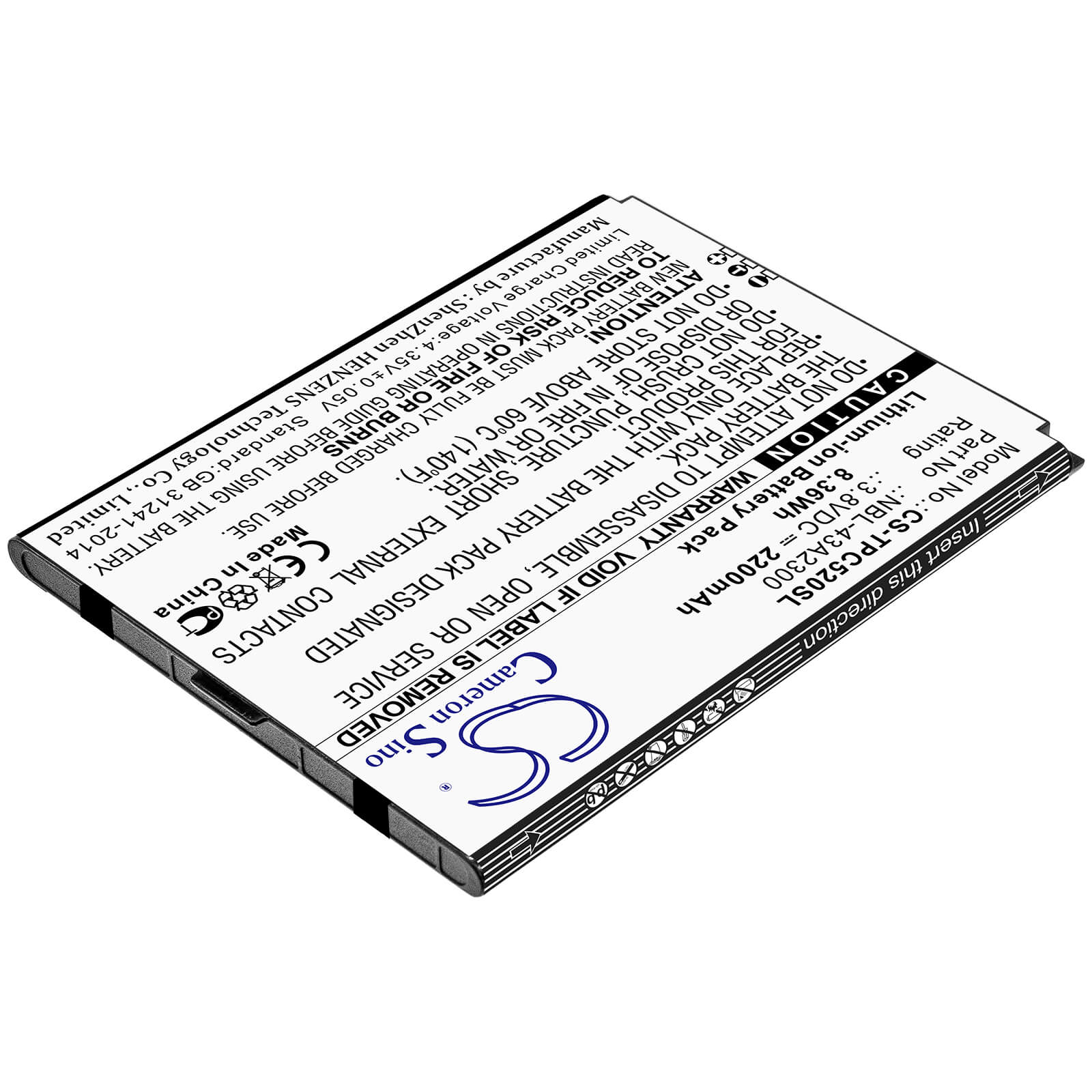 3.8V, 2200mAh, Li-ion Battery fits Tp-link, Neffos C5a, Neffos C5a Dual Sim, 8.36Wh