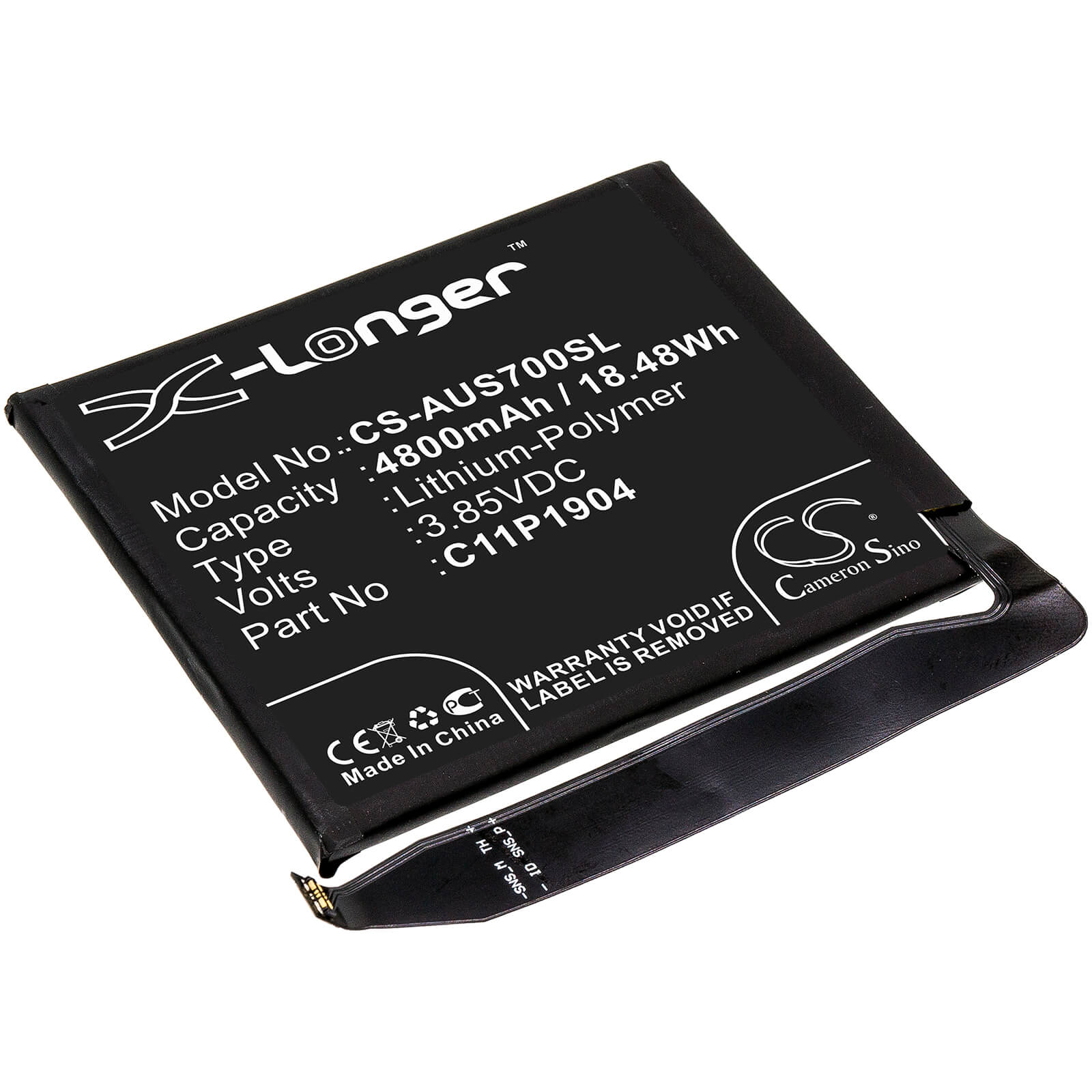 3.85V, 4800mAh, Li-Polymer Battery fits Asus, Zenfone 7, Zenfone 7 Pro, 18.48Wh