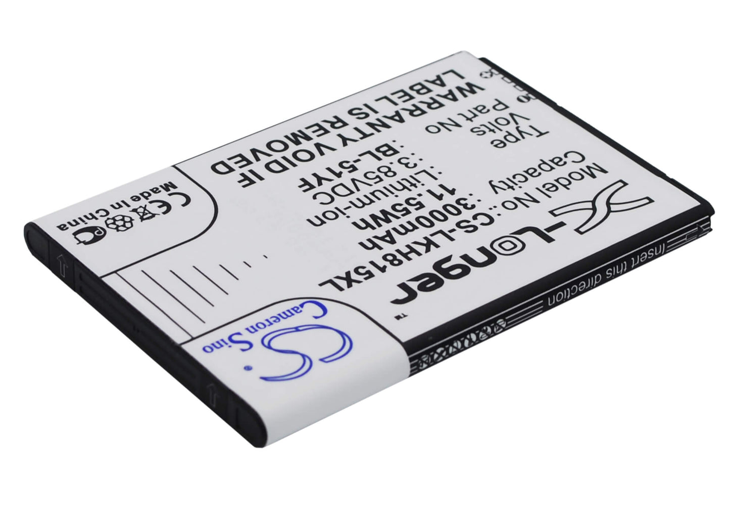 3.85V, 3000mAh, Li-ion Battery fits Lg, Ds1402, G Stylo, 11.55Wh