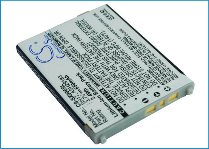 3.7V, 650mAh, Li-ion Battery fits Sharp, 906h, 906i, 2.405Wh