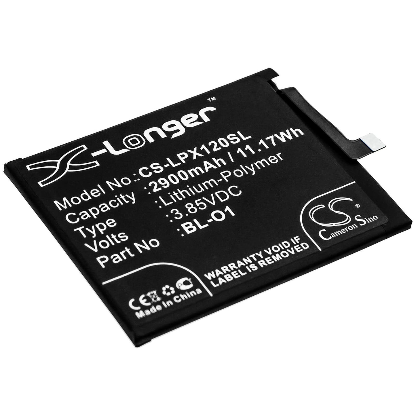 3.85V, 2900mAh, Li-Polymer Battery fits Lg, K20 2019, K8 Plus, 11.165Wh