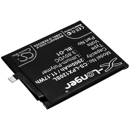 3.85V, 2900mAh, Li-Polymer Battery fits Lg, K20 2019, K8 Plus, 11.165Wh