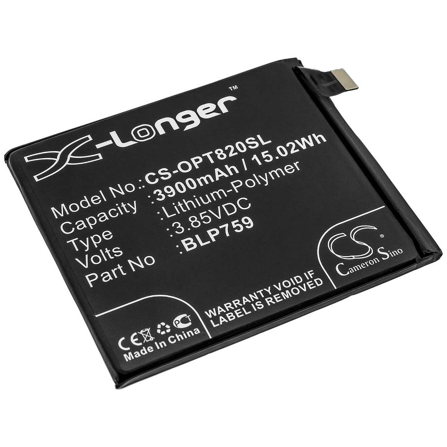 3.85V, 3900mAh, Li-Polymer Battery fits Oneplus, 8 Pro, 8 Pro 5g, 15.015Wh