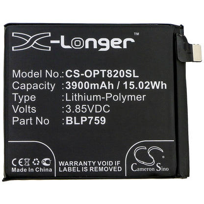 3.85V, 3900mAh, Li-Polymer Battery fits Oneplus, 8 Pro, 8 Pro 5g, 15.015Wh
