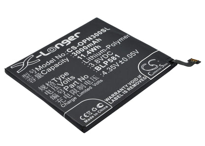 3.8V, 3000mAh, Li-Polymer Battery fits Oppo, N3, N3 Dual Sim, 11.4Wh
