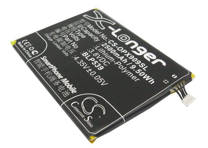 3.8V, 2500mAh, Li-Polymer Battery fits Oppo, Find 5, X909, 9.5Wh