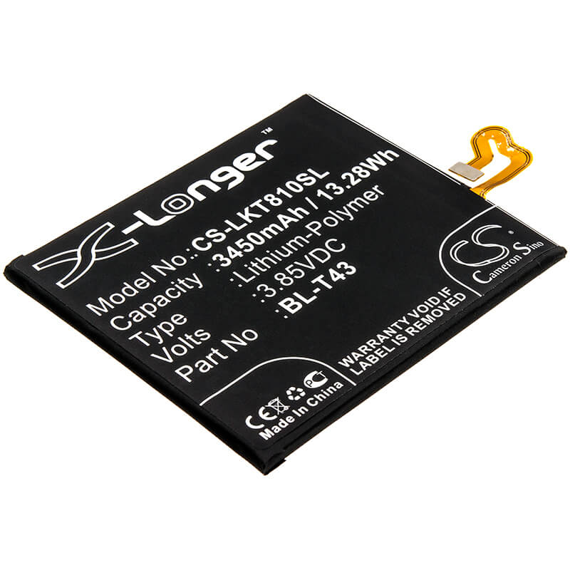 3.85V, 3450mAh, Li-Polymer Battery fits Lg, G810, G8s Thinq, 13.2825Wh