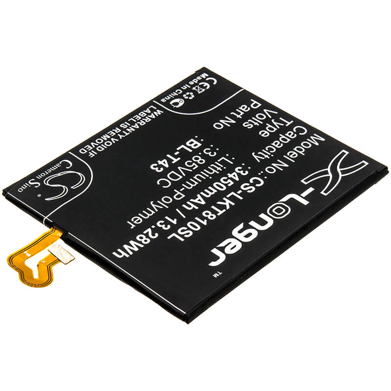 3.85V, 3450mAh, Li-Polymer Battery fits Lg, G810, G8s Thinq, 13.2825Wh