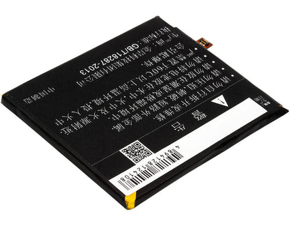 3.85V, 3100mAh, Li-Polymer Battery fits Zte, A2017u, A2017u Dual Sim Lte-a, 11.935Wh
