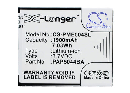 3.7V, 1900mAh, Li-ion Battery fits Prestigio, Multiphone 5044 Duo, Pap5044 Duo, 7.03Wh