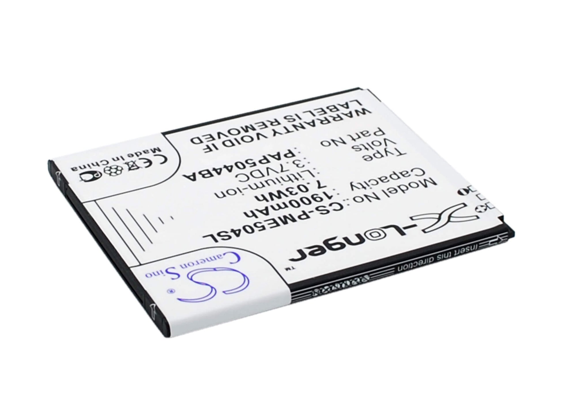 3.7V, 1900mAh, Li-ion Battery fits Prestigio, Multiphone 5044 Duo, Pap5044 Duo, 7.03Wh