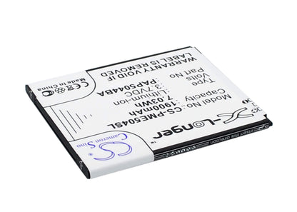 3.7V, 1900mAh, Li-ion Battery fits Prestigio, Multiphone 5044 Duo, Pap5044 Duo, 7.03Wh