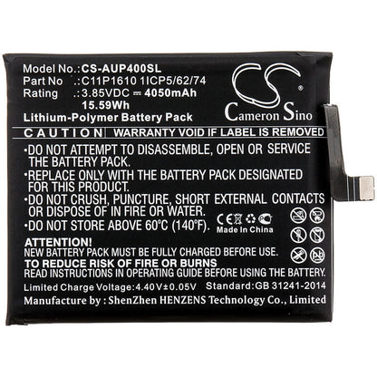 3.85V, 4050mAh, Li-Polymer Battery fits Asus, Zb500tl, Zenfone Pegasus 4a, 15.5925Wh
