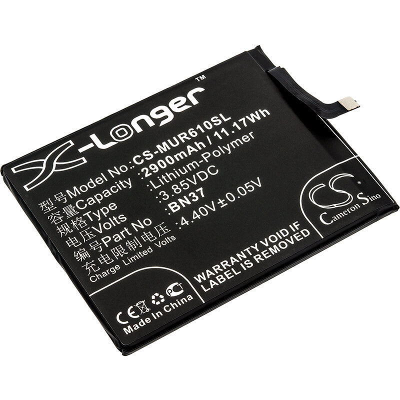 3.85V, 2900mAh, Li-Polymer Battery fits Redmi, 6a, Cereus, 11.165Wh