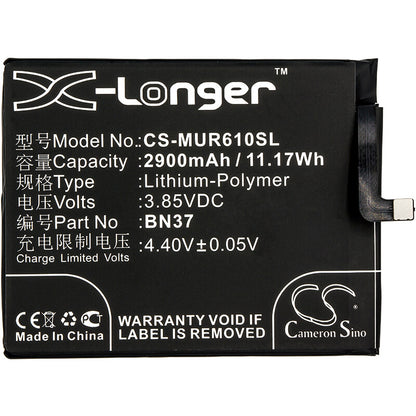 3.85V, 2900mAh, Li-Polymer Battery fits Xiaomi, Cereus, M1804c3cc, 11.165Wh