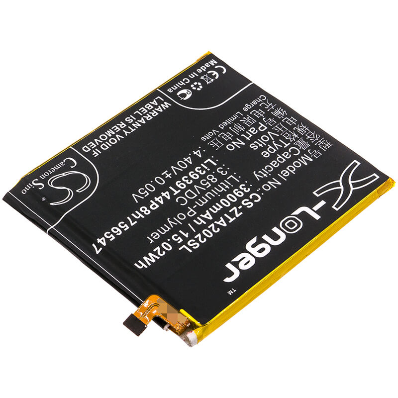 3.85V, 3900mAh, Li-Polymer Battery fits Zte, A2020, A2020n2, 15.015Wh