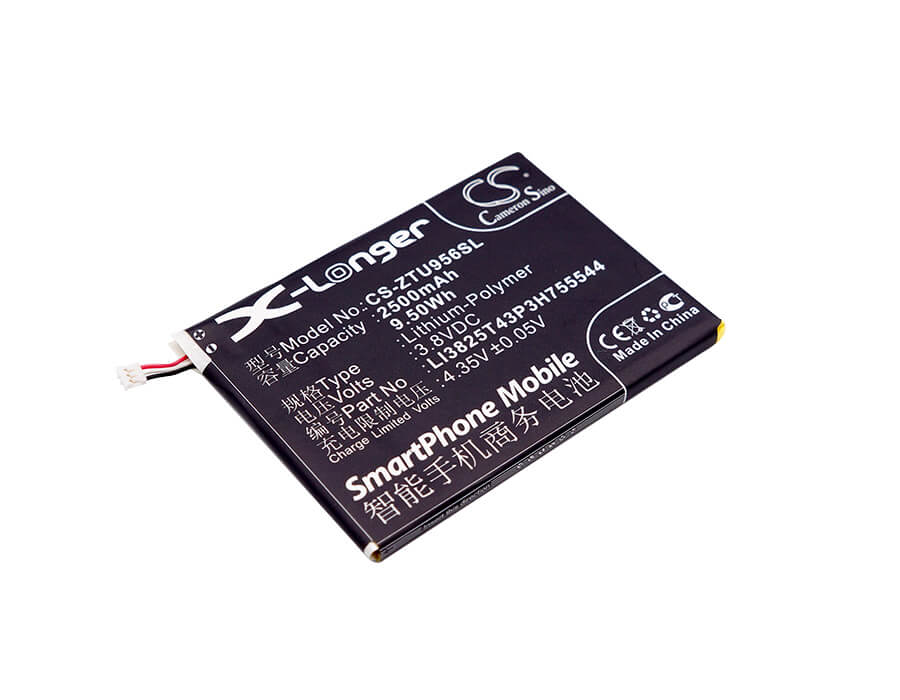 3.8V, 2500mAh, Li-Polymer Battery fits Zte, U956, 9.5Wh