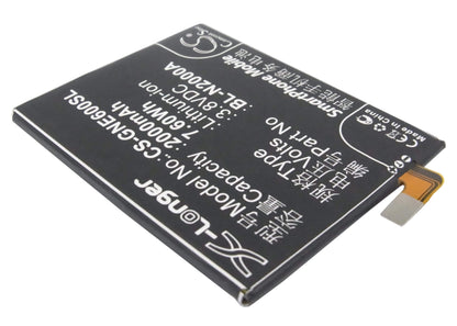 3.8V, 2000mAh, Li-Polymer Battery fits Gionee, E6, E6t, 7.6Wh