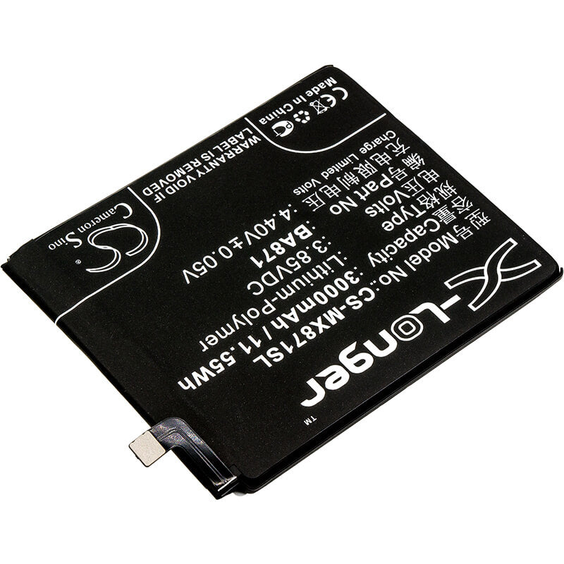 3.85V, 3000mAh, Li-Polymer Battery fits Meizu, 15 Lite, M15, 11.55Wh