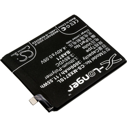 3.85V, 3000mAh, Li-Polymer Battery fits Meizu, 15 Lite, M15, 11.55Wh