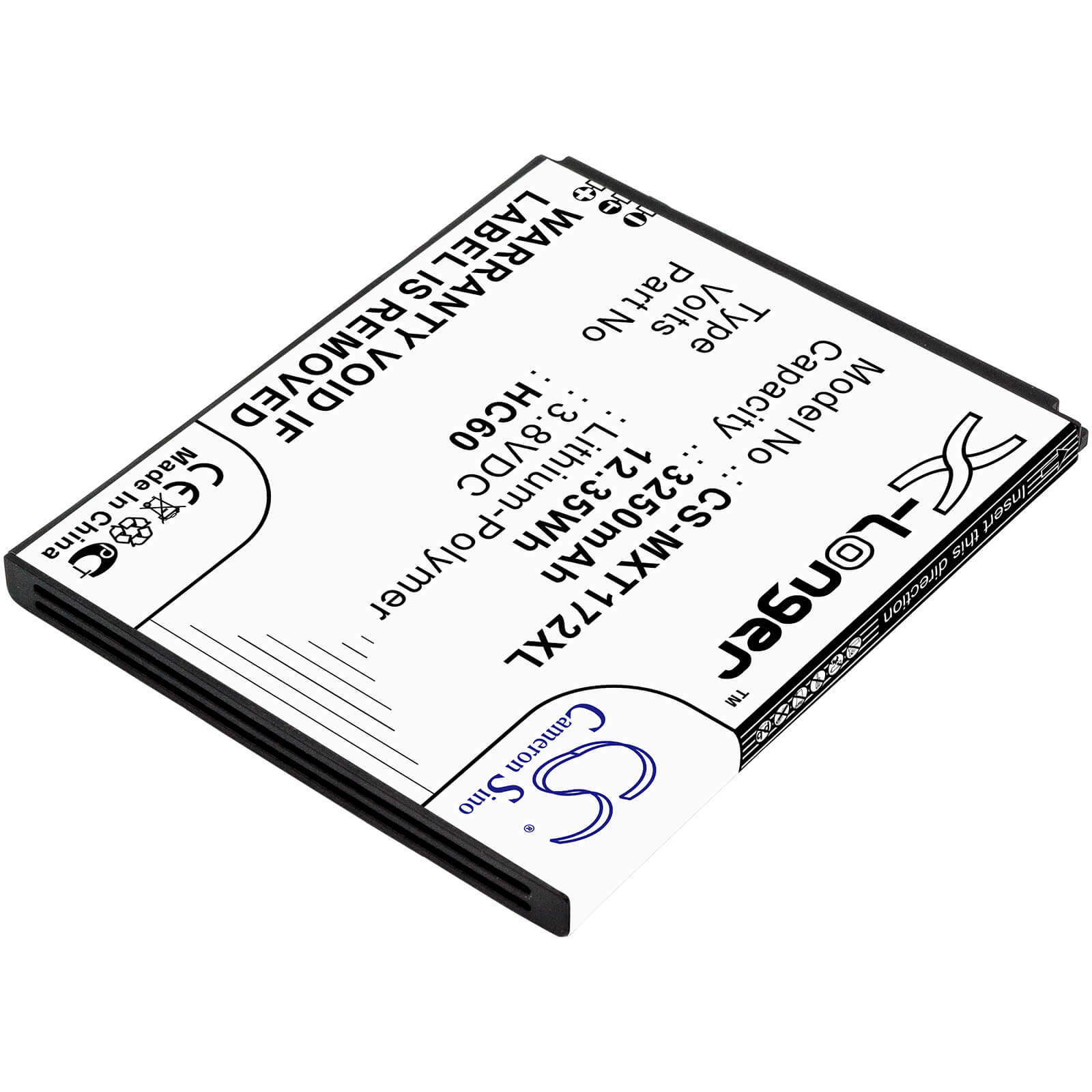 3.8V, 3250mAh, Li-Polymer Battery fits Motorola, Moto C Plus, Moto C Plus Dual Sim, 12.35Wh