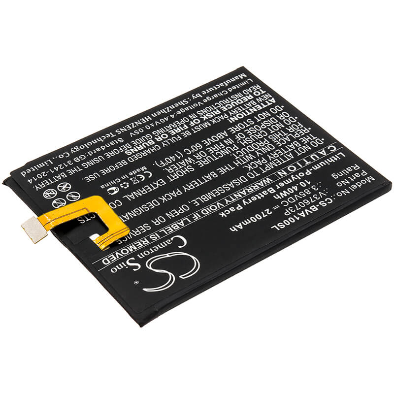3.85V, 2700mAh, Li-Polymer Battery fits Blackview, A10, 10.395Wh