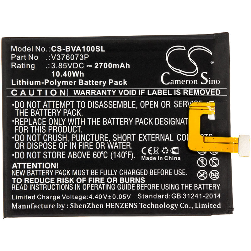 3.85V, 2700mAh, Li-Polymer Battery fits Blackview, A10, 10.395Wh