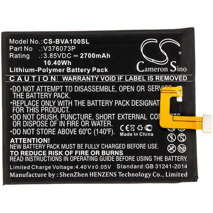 3.85V, 2700mAh, Li-Polymer Battery fits Blackview, A10, 10.395Wh