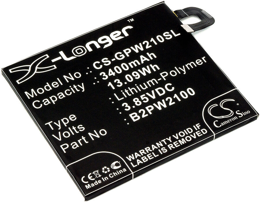3.85V, 3400mAh, Li-Polymer Battery fits Google, G-2pw2100, G-2pw2100-021-b, 13.09Wh