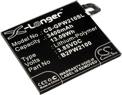3.85V, 3400mAh, Li-Polymer Battery fits Google, G-2pw2100, G-2pw2100-021-b, 13.09Wh