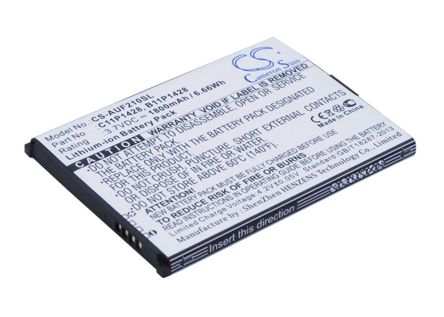 3.7V, 1800mAh, Li-ion Battery fits Asus, Zb551kl, Ze500kg, 6.66Wh