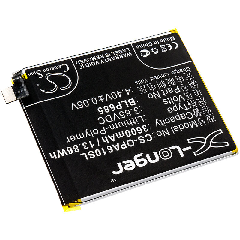3.85V, 3600mAh, Li-Polymer Battery fits Oneplus, 6t, A6010, 13.86Wh
