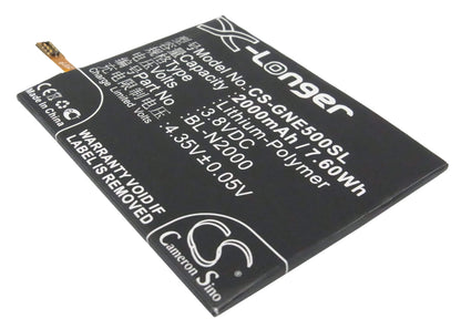3.8V, 2000mAh, Li-Polymer Battery fits Gionee, E5, Elife E5, 7.6Wh