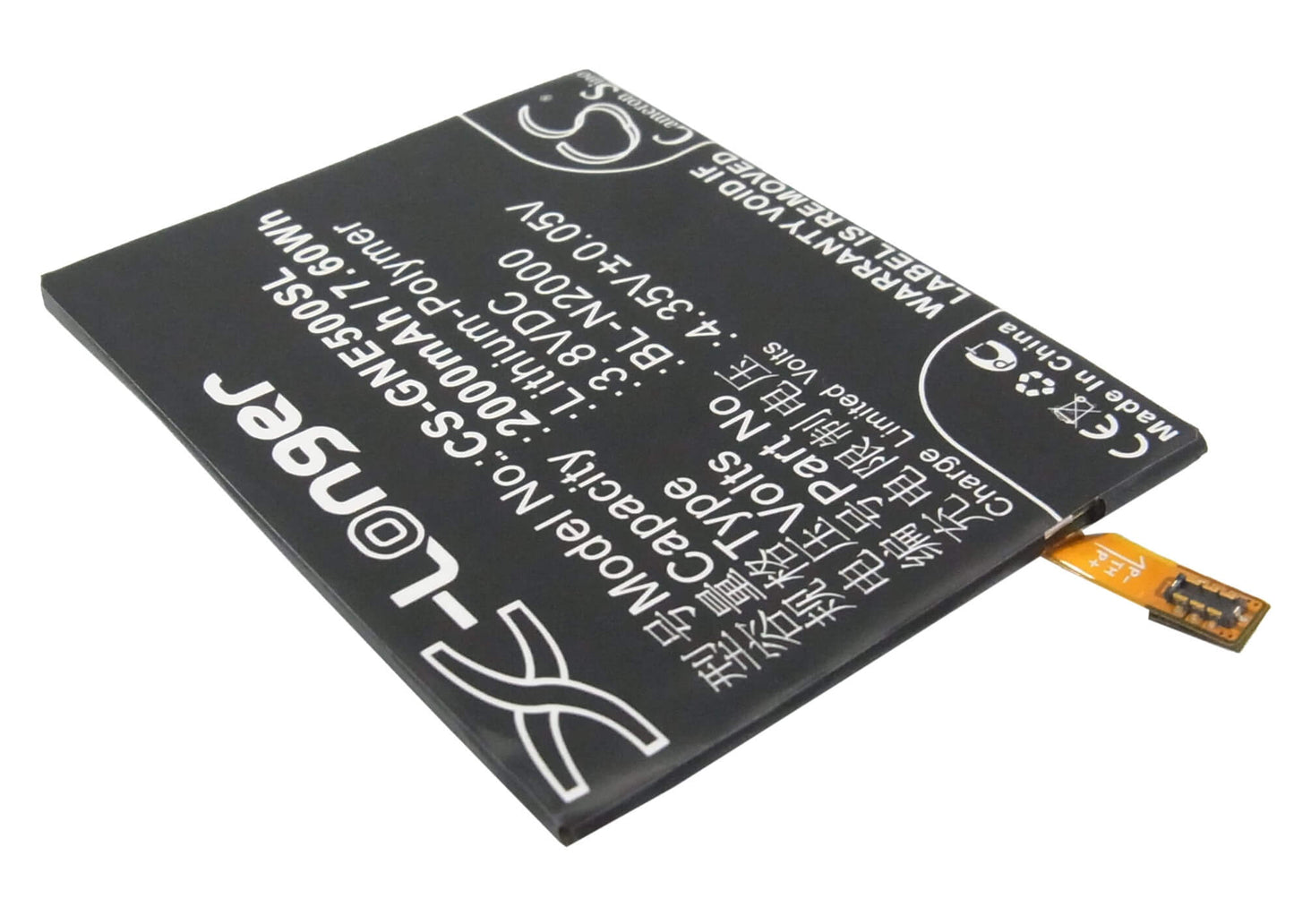 3.8V, 2000mAh, Li-Polymer Battery fits Gionee, E5, Elife E5, 7.6Wh