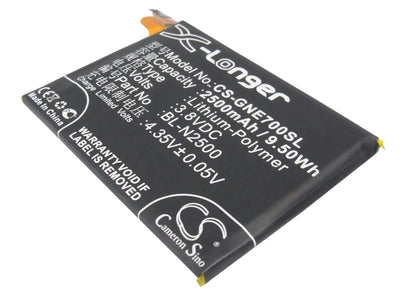 3.8V, 2500mAh, Li-Polymer Battery fits Gionee, E7, Elife E7, 9.5Wh