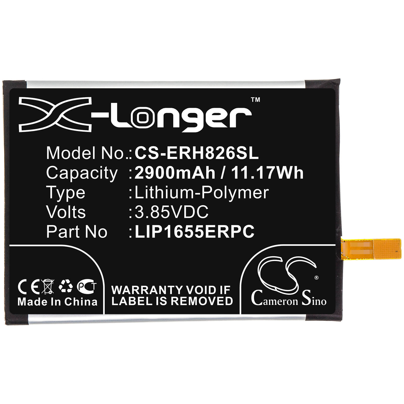 3.85V, 2900mAh, Li-Polymer Battery fits Sony, H8216, H8266, 11.165Wh