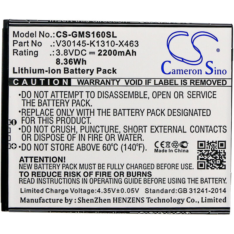 3.8V, 2200mAh, Li-ion Battery fits Gigaset, Gs160, Gs170, 8.36Wh