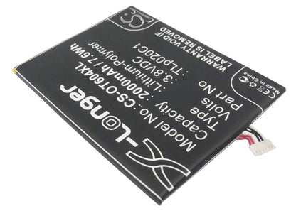 3.8V, 2000mAh, Li-Polymer Battery fits Tcl, S950, S950t, 7.6Wh