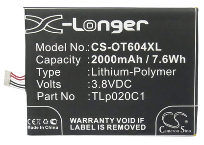 3.8V, 2000mAh, Li-Polymer Battery fits Tcl, S950, S950t, 7.6Wh
