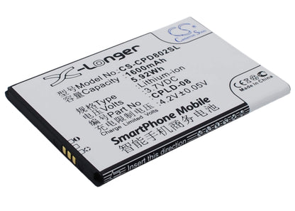 3.7V, 1600mAh, Li-ion Battery fits Coolpad, 8020, 5.92Wh